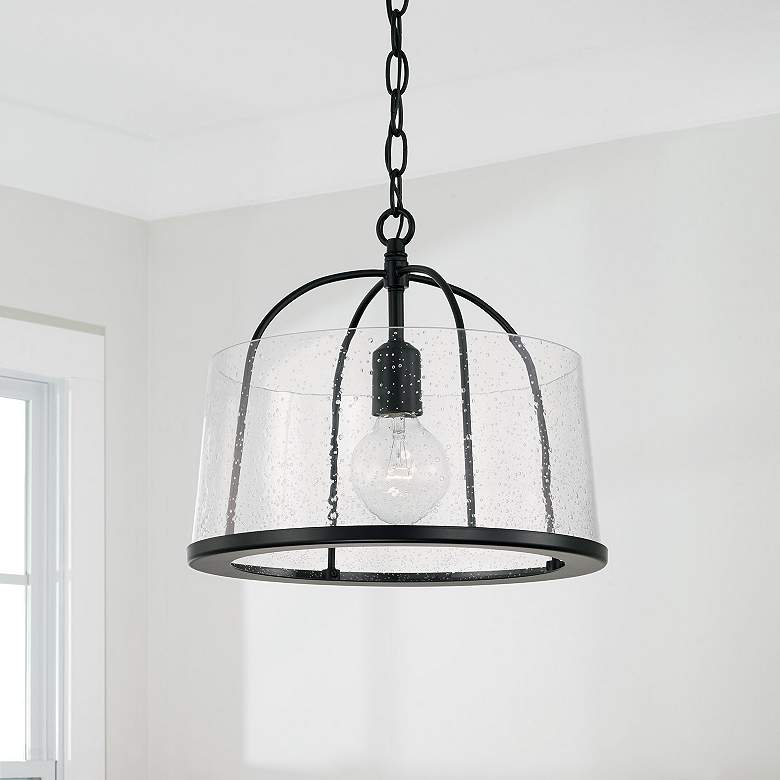 Image 3 HomePlace Lighting Madison 1 Light Semi-Flush Matte Black more views