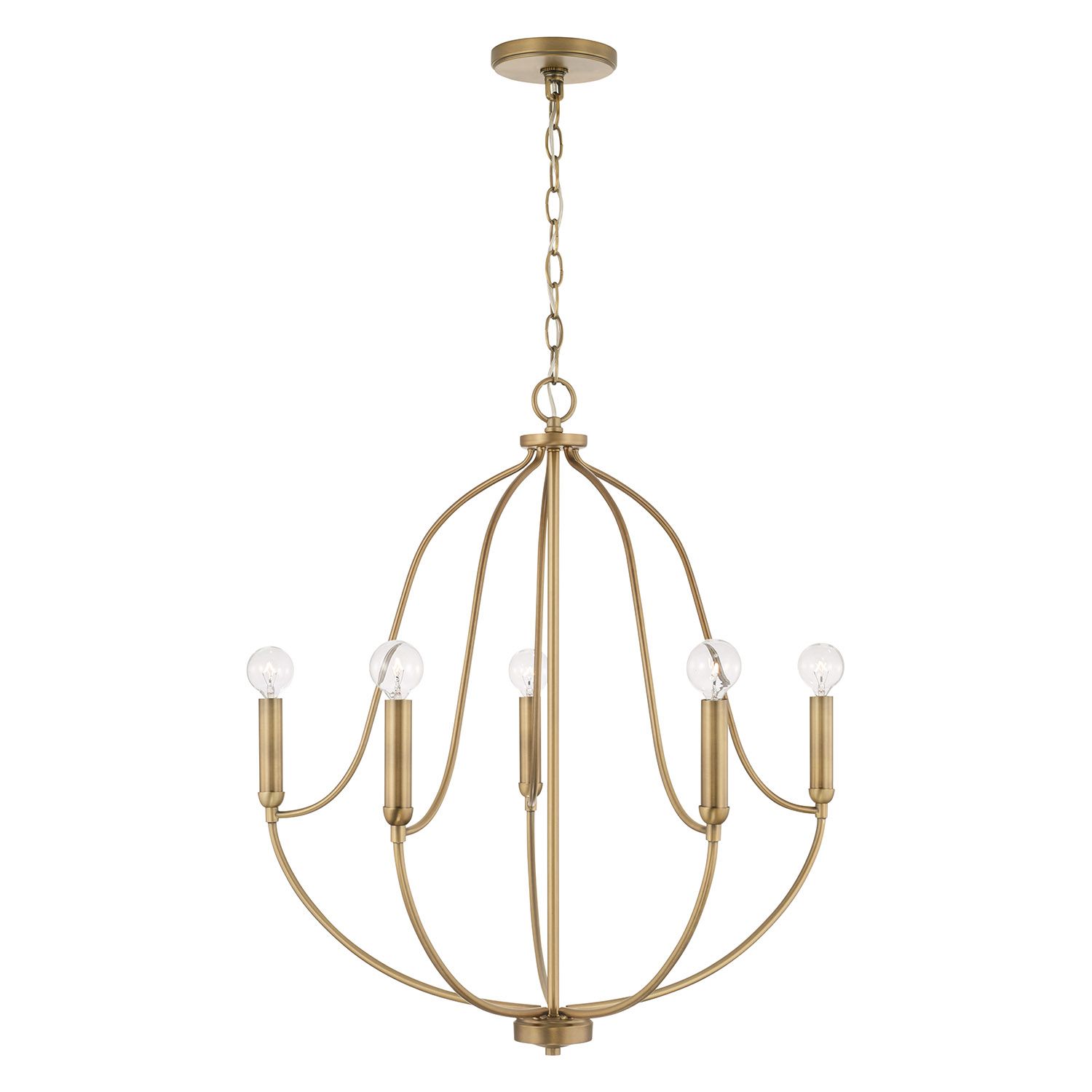 Image 4 HomePlace Lighting Madison 5 Light Chandelier 25" Aged Brass more views