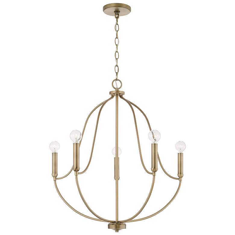 Image 2 HomePlace Lighting Madison 5 Light Chandelier Aged Brass