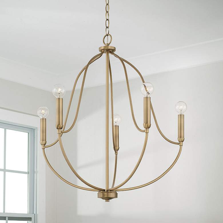 Image 1 HomePlace Lighting Madison 5 Light Chandelier Aged Brass