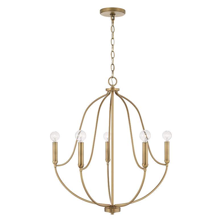Image 4 HomePlace Lighting Madison 5 Light Chandelier Aged Brass more views