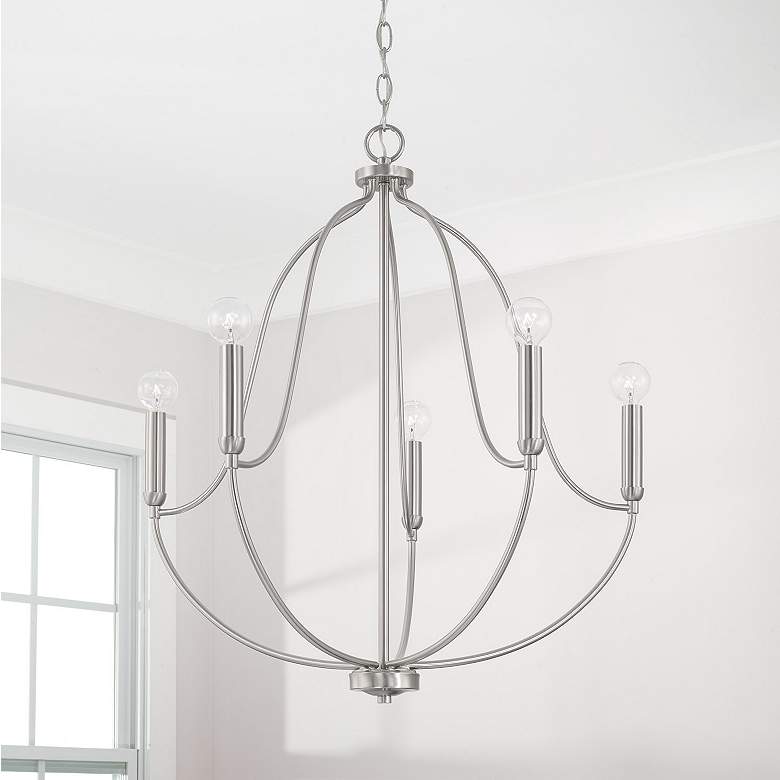 Image 1 HomePlace Lighting Madison 5 Light Chandelier Brushed Nickel