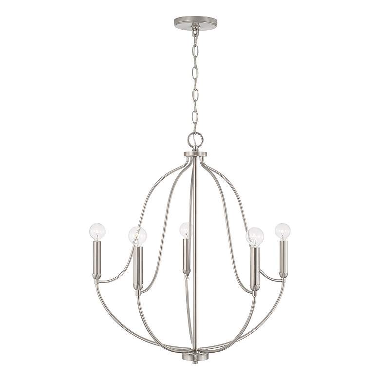 Image 4 HomePlace Lighting Madison 5 Light Chandelier Brushed Nickel more views