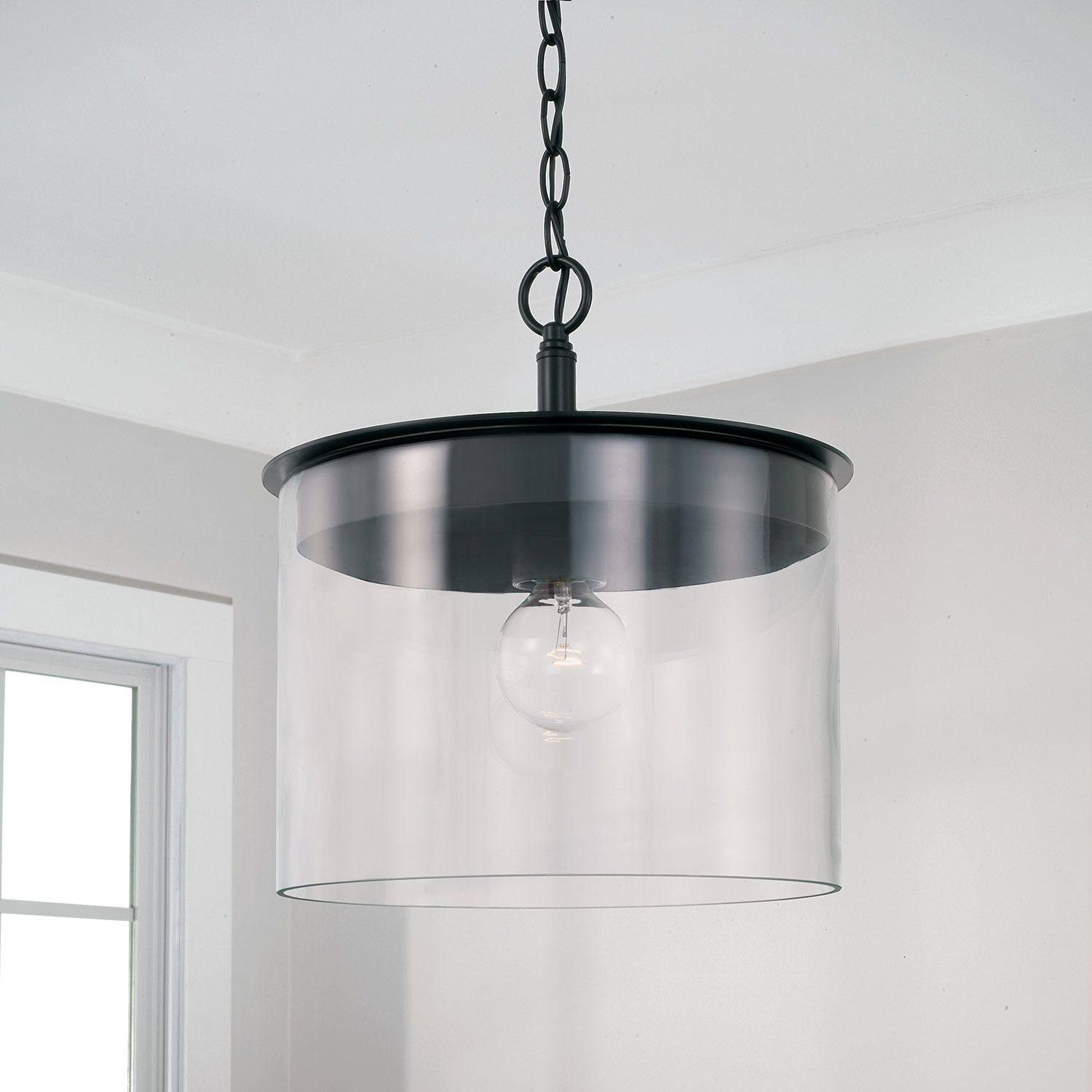 Image 4 HomePlace Lighting Mason 1 Light Semi Flush 13.25" Matte Black more views