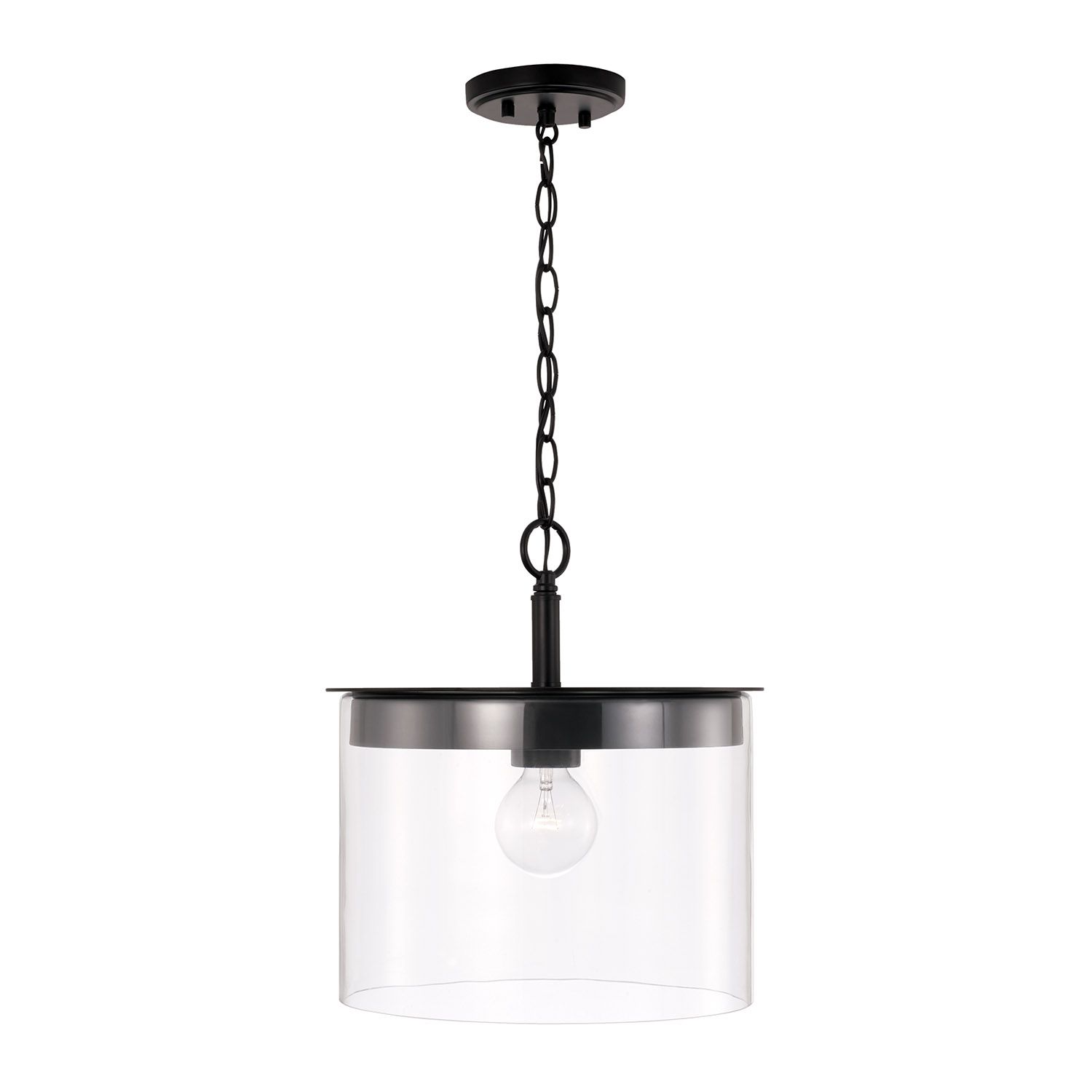 Image 5 HomePlace Lighting Mason 1 Light Semi Flush 13.25" Matte Black more views