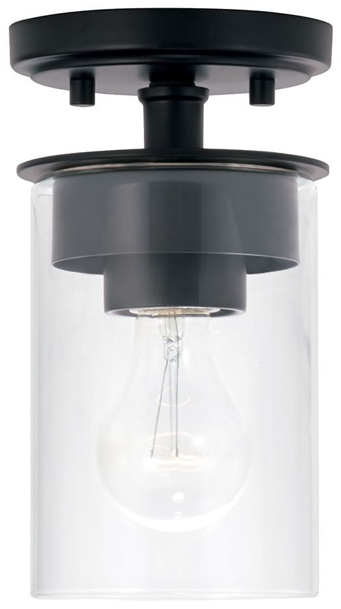 HomePlace Lighting Mason 1 Light Semi Flush 5" Matte Black