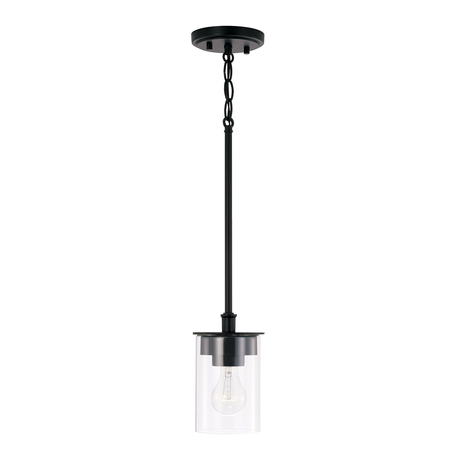 Image 4 HomePlace Lighting Mason 1 Light Semi Flush 5" Matte Black more views