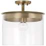 HomePlace Lighting Mason 1 Light Semi-Flush Aged Brass