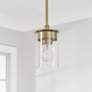 2_HomePlace Lighting Mason 1 Light Semi-Flush Aged Brass more views