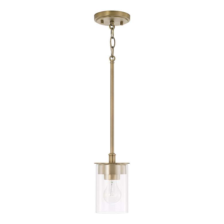 Image 4 HomePlace Lighting Mason 1 Light Semi-Flush Aged Brass more views