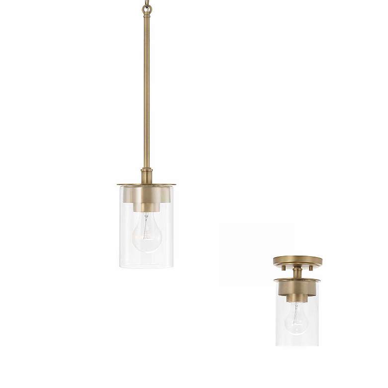 Image 5 HomePlace Lighting Mason 1 Light Semi-Flush Aged Brass more views