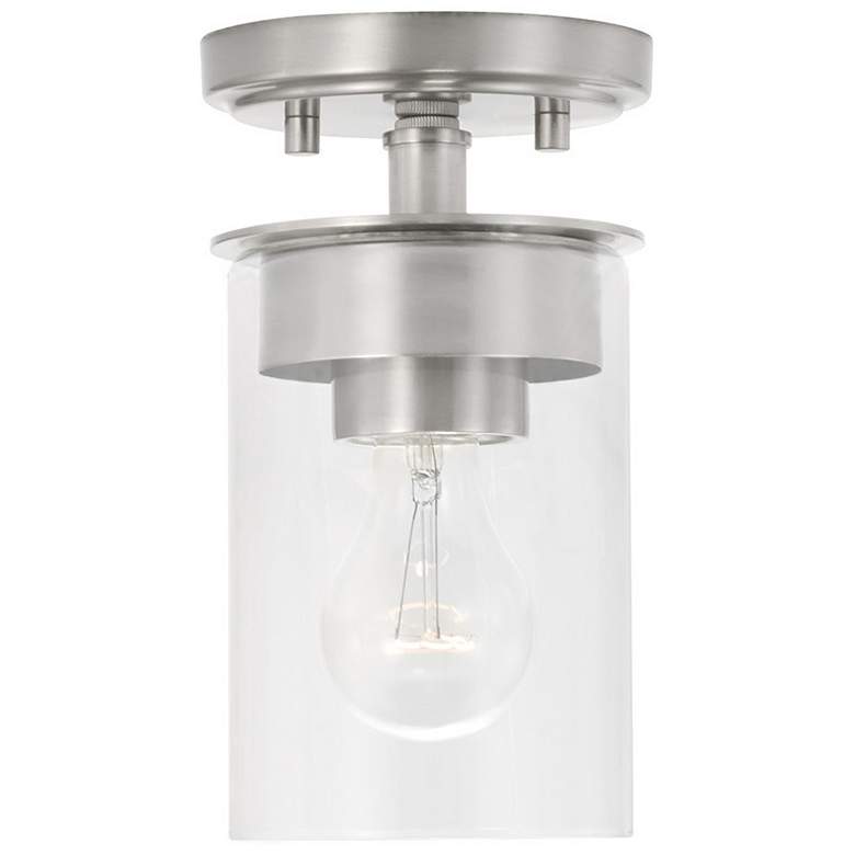 Image 1 HomePlace Lighting Mason 1 Light Semi-Flush Brushed Nickel