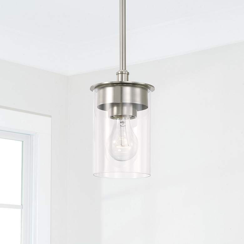Image 2 HomePlace Lighting Mason 1 Light Semi-Flush Brushed Nickel more views