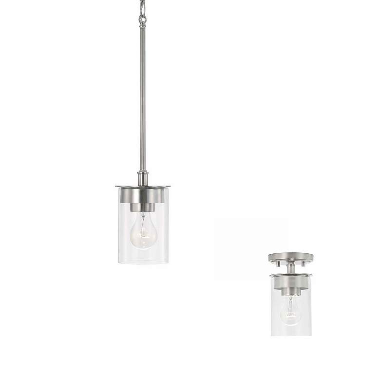 Image 5 HomePlace Lighting Mason 1 Light Semi-Flush Brushed Nickel more views