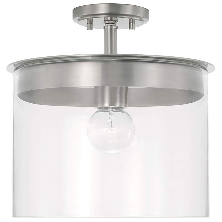 Image 2 HomePlace Lighting Mason 1 Light Semi-Flush Brushed Nickel