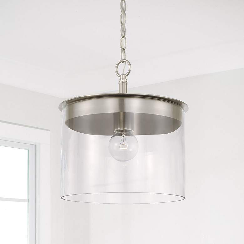 Image 3 HomePlace Lighting Mason 1 Light Semi-Flush Brushed Nickel more views