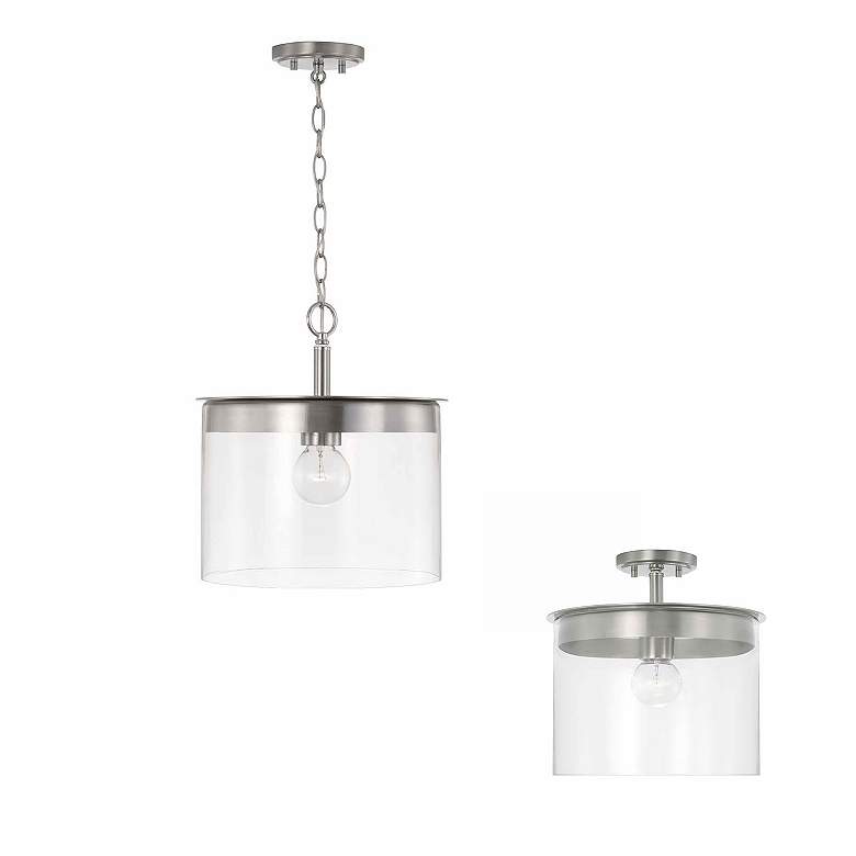Image 6 HomePlace Lighting Mason 1 Light Semi-Flush Brushed Nickel more views