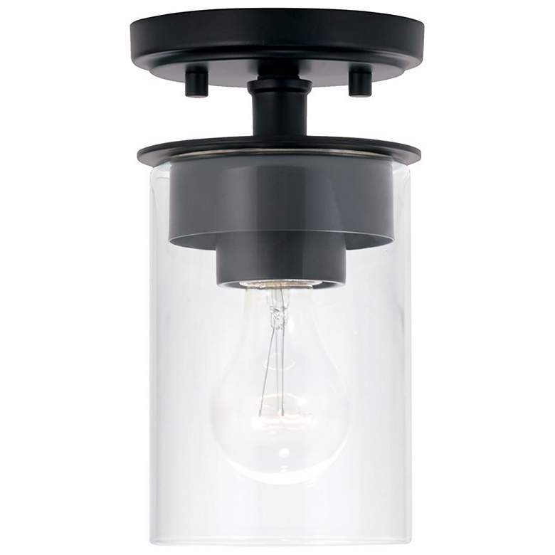 Image 1 HomePlace Lighting Mason 1 Light Semi-Flush Matte Black
