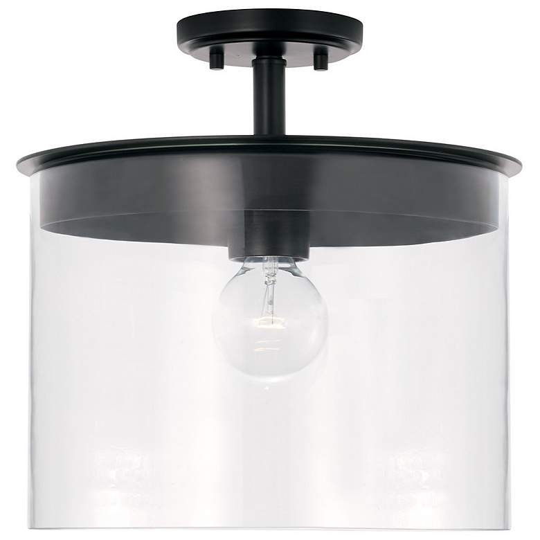 Image 1 HomePlace Lighting Mason 1 Light Semi-Flush Matte Black