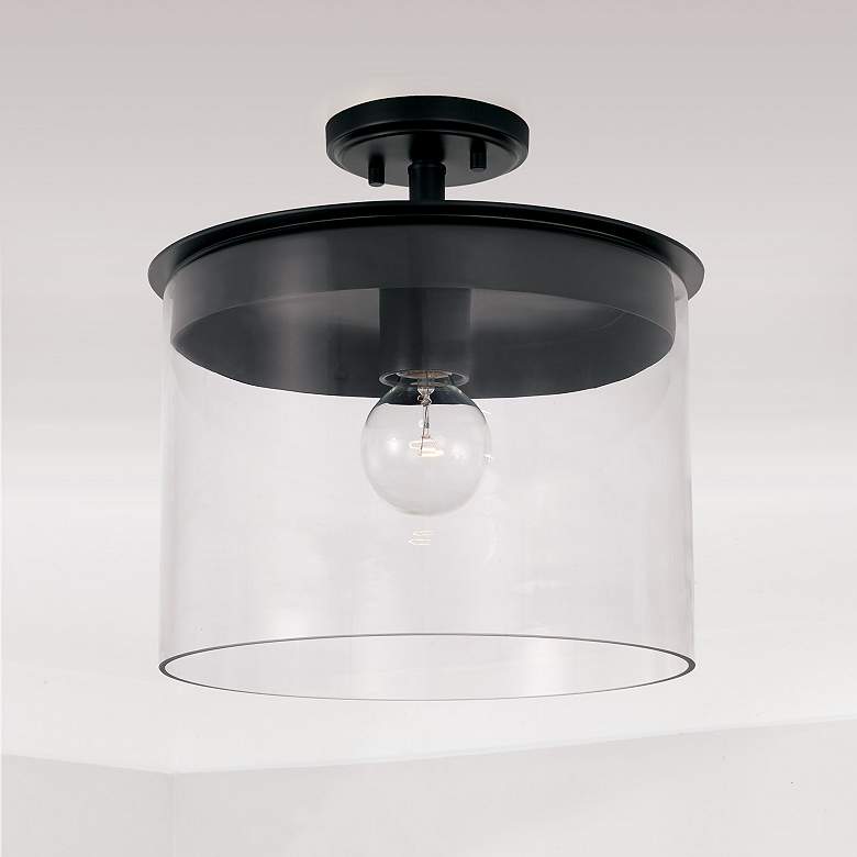 Image 1 HomePlace Lighting Mason 1 Light Semi-Flush Matte Black
