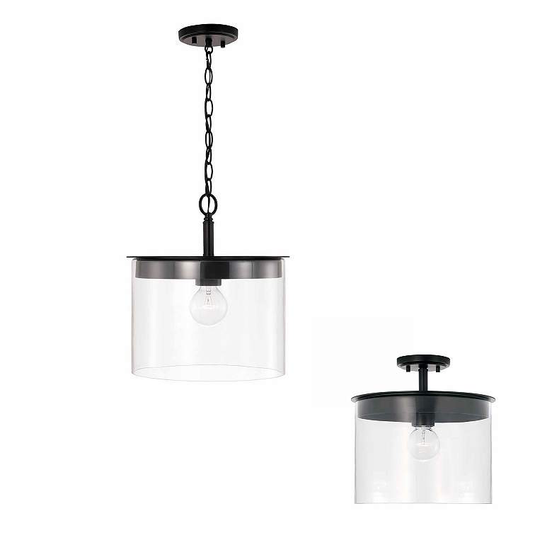 Image 6 HomePlace Lighting Mason 1 Light Semi-Flush Matte Black more views