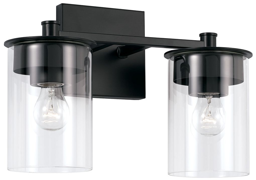 HomePlace Lighting Mason 2 Light Vanity 13.75" Matte Black