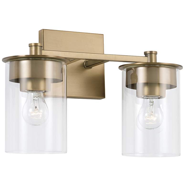 Image 1 HomePlace Lighting Mason 2 Light Vanity Aged Brass