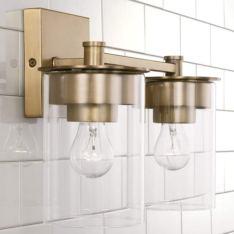 Image 3 HomePlace Lighting Mason 2 Light Vanity Aged Brass more views