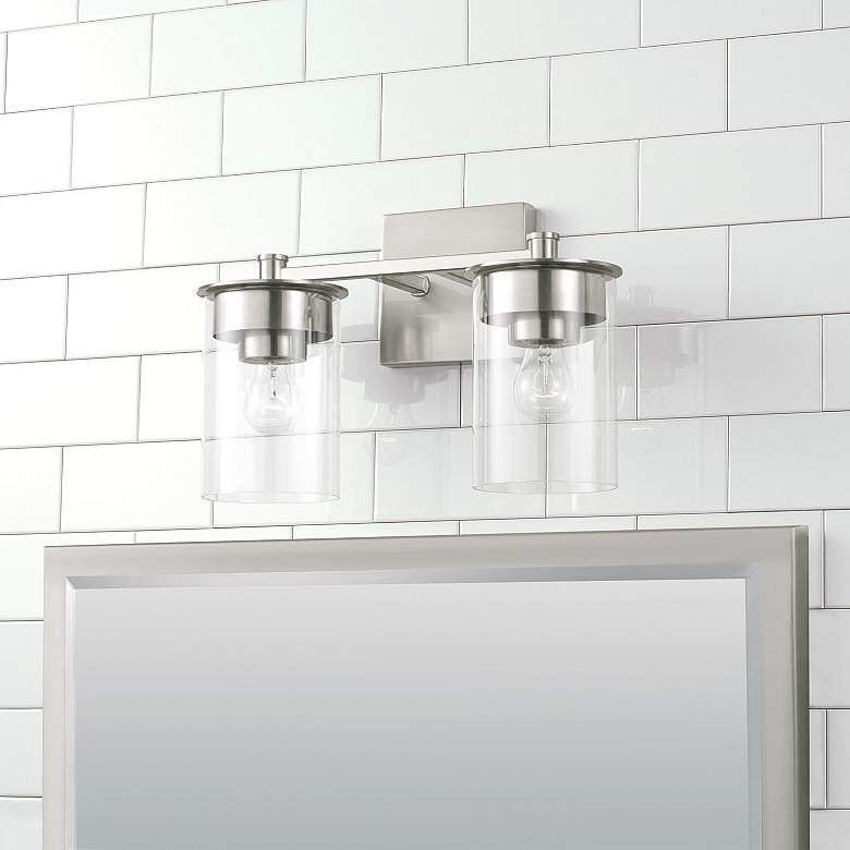 Image 1 HomePlace Lighting Mason 2 Light Vanity Brushed Nickel