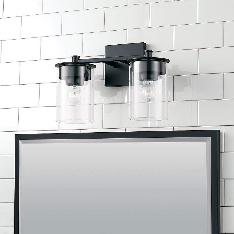 Image 1 HomePlace Lighting Mason 2 Light Vanity Matte Black