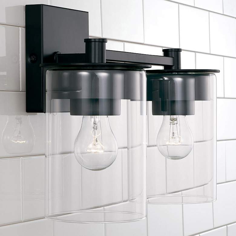 Image 3 HomePlace Lighting Mason 2 Light Vanity Matte Black more views