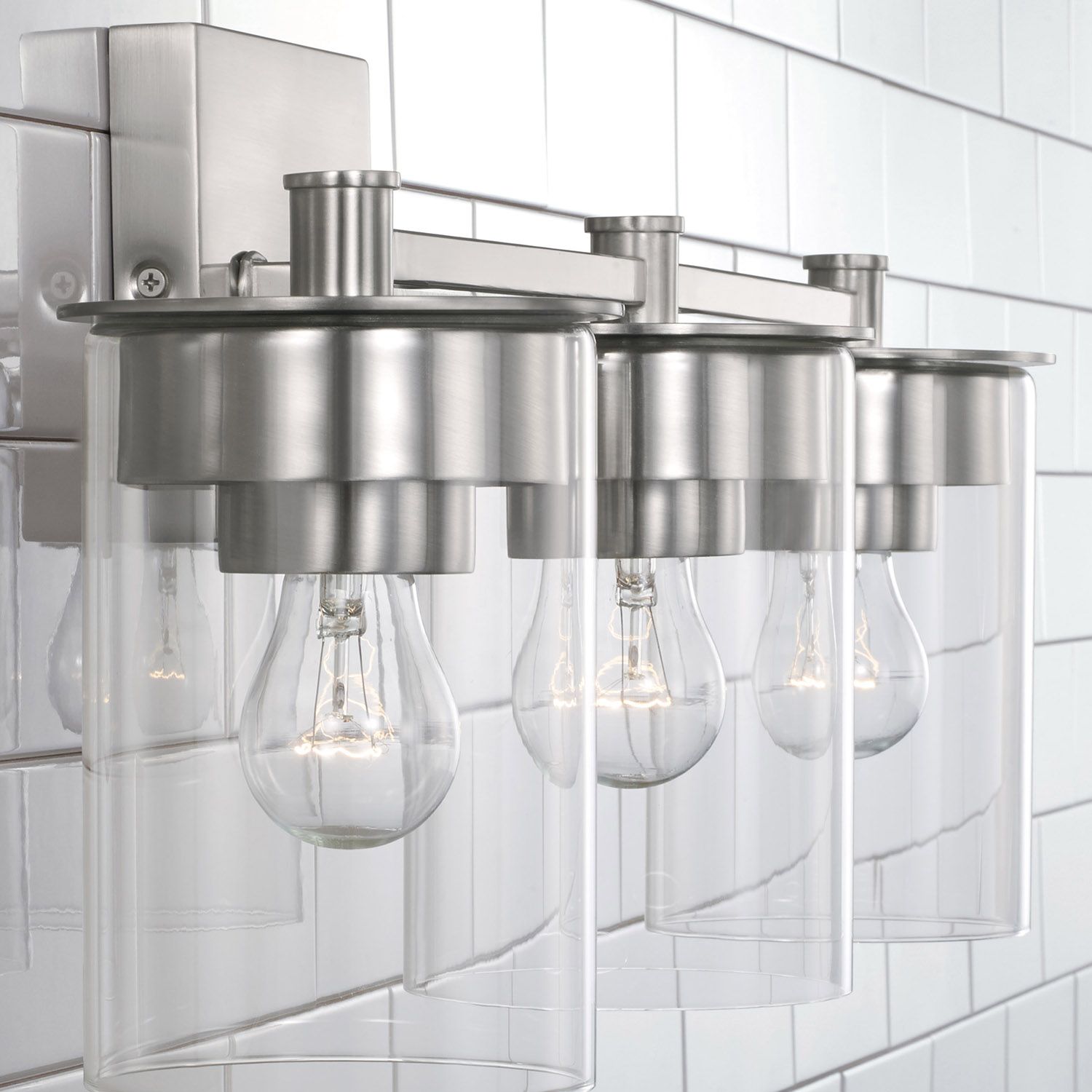 Image 3 HomePlace Lighting Mason 3 Light Vanity 21.25" Brushed Nickel more views