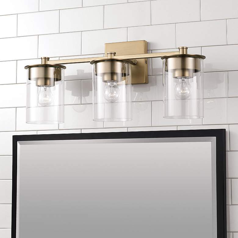 Image 1 HomePlace Lighting Mason 3 Light Vanity Aged Brass