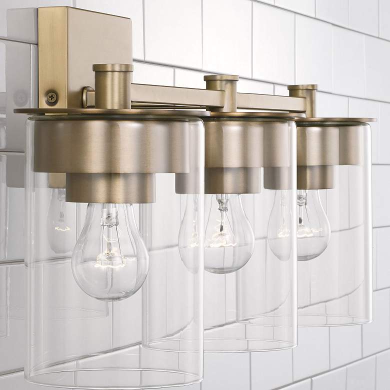 Image 3 HomePlace Lighting Mason 3 Light Vanity Aged Brass more views