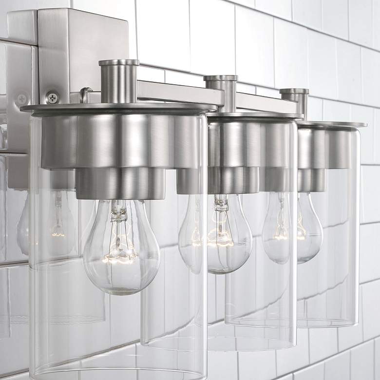 Image 3 HomePlace Lighting Mason 3 Light Vanity Brushed Nickel more views