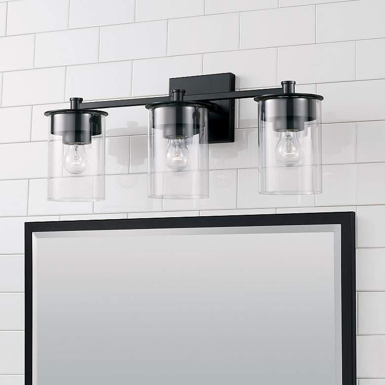 Image 1 HomePlace Lighting Mason 3 Light Vanity Matte Black