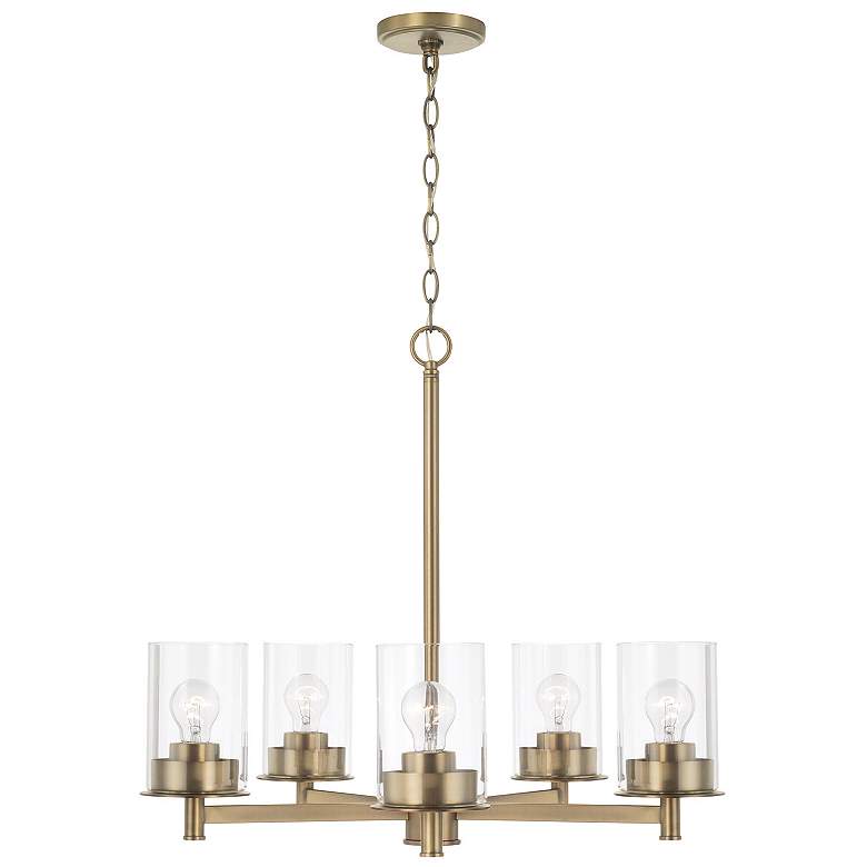 Image 1 HomePlace Lighting Mason 5 Light Chandelier Aged Brass