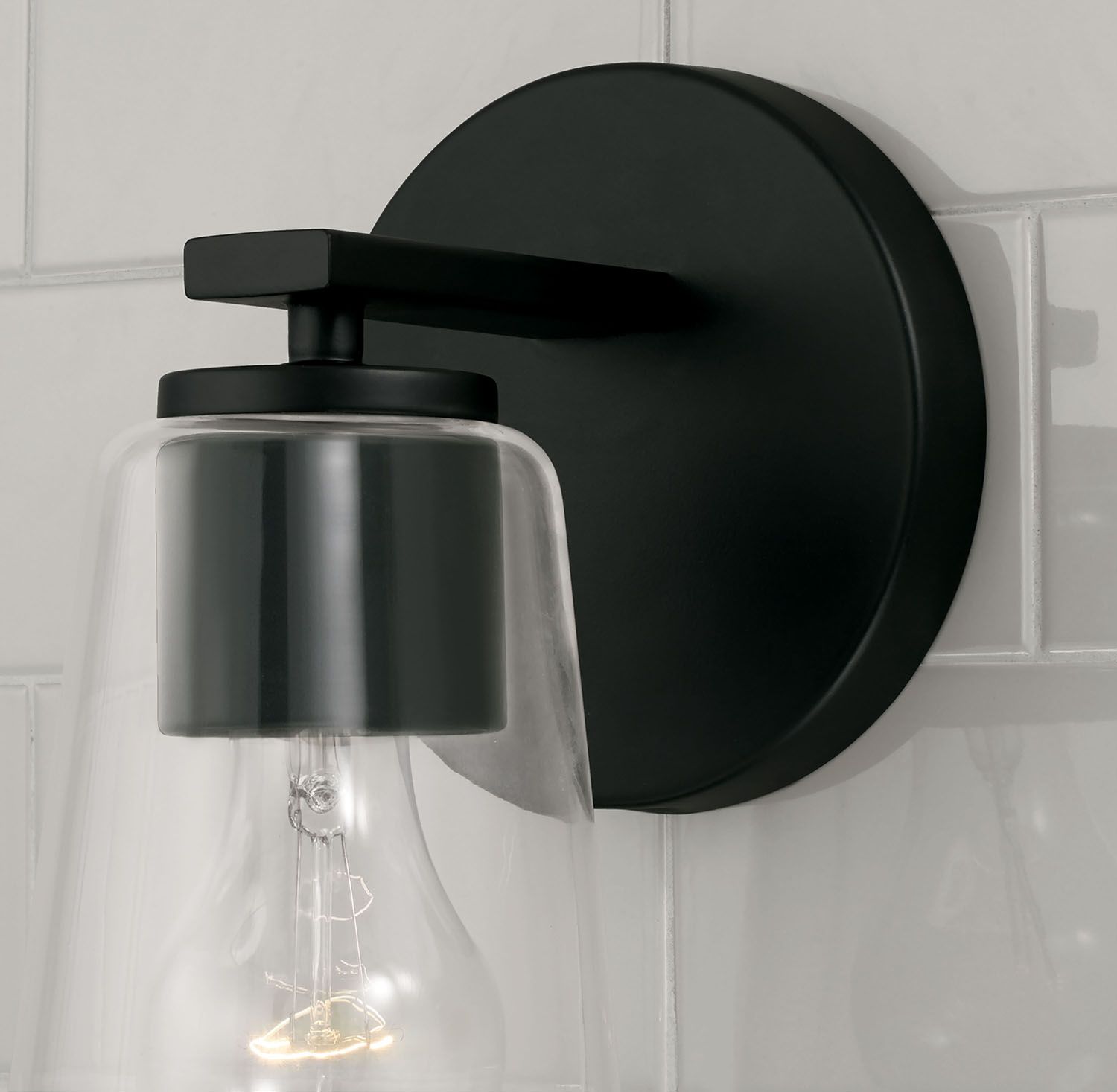 Image 3 HomePlace Lighting Portman 1 Light Sconce 5" Matte Black more views
