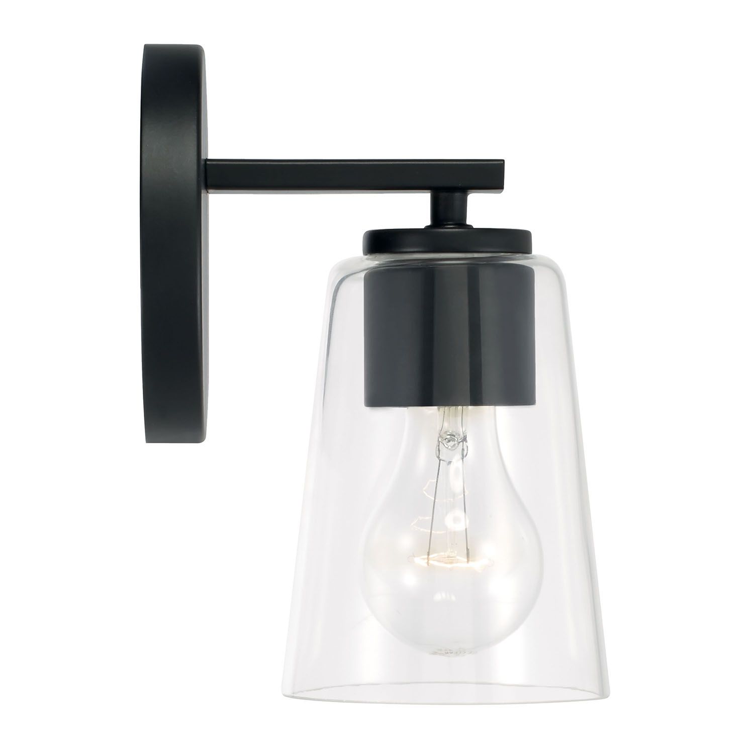Image 4 HomePlace Lighting Portman 1 Light Sconce 5" Matte Black more views