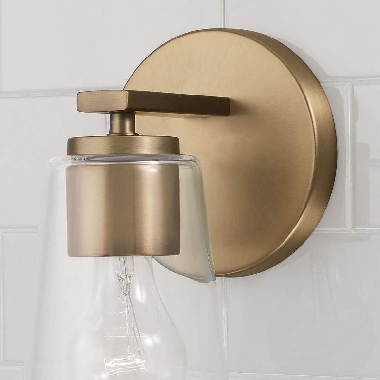 Image 3 HomePlace Lighting Portman 1 Light Sconce Aged Brass more views