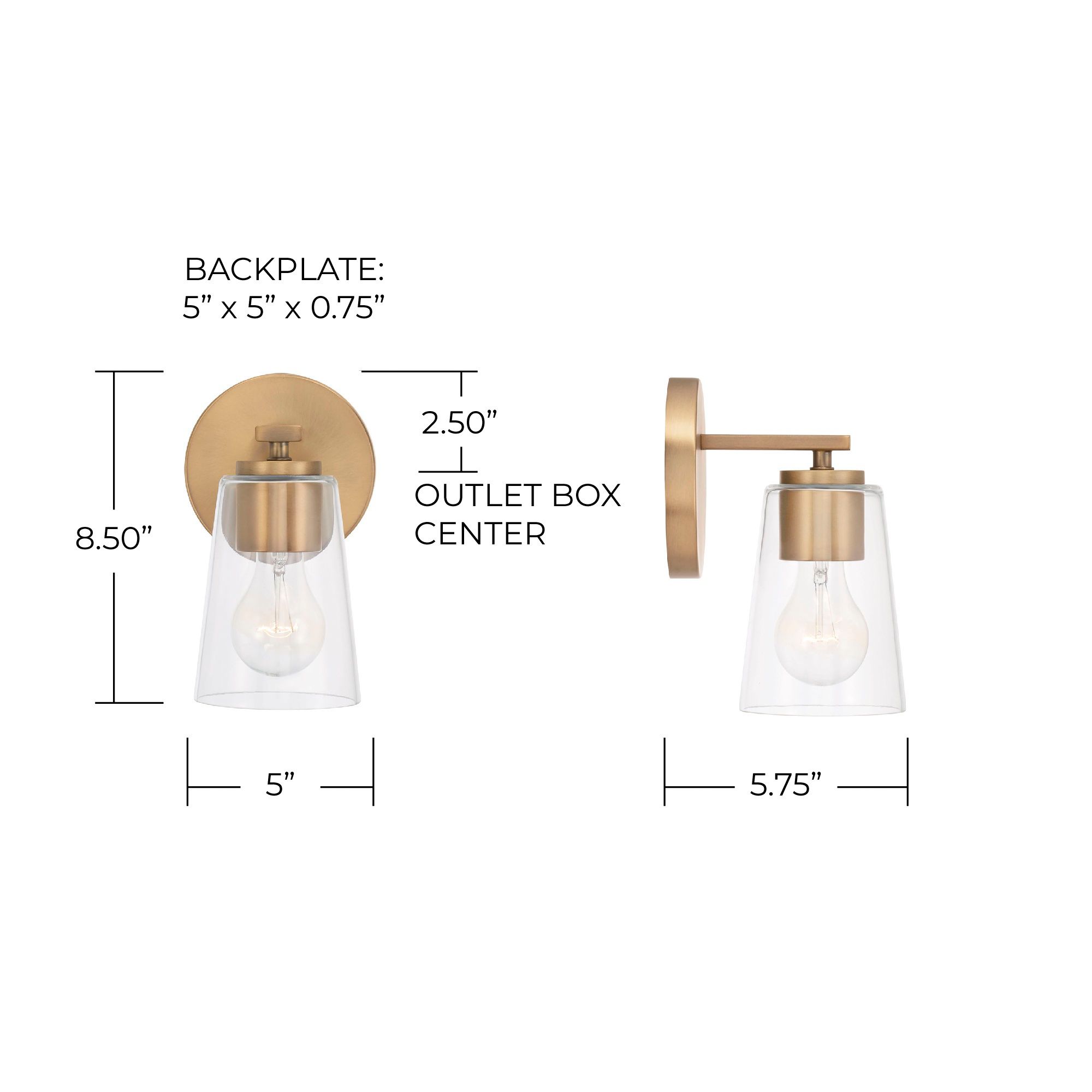 Image 7 HomePlace Lighting Portman 1 Light Sconce Aged Brass more views