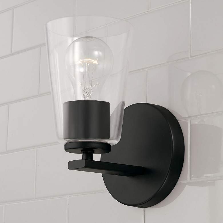 Image 1 HomePlace Lighting Portman 1 Light Sconce Matte Black
