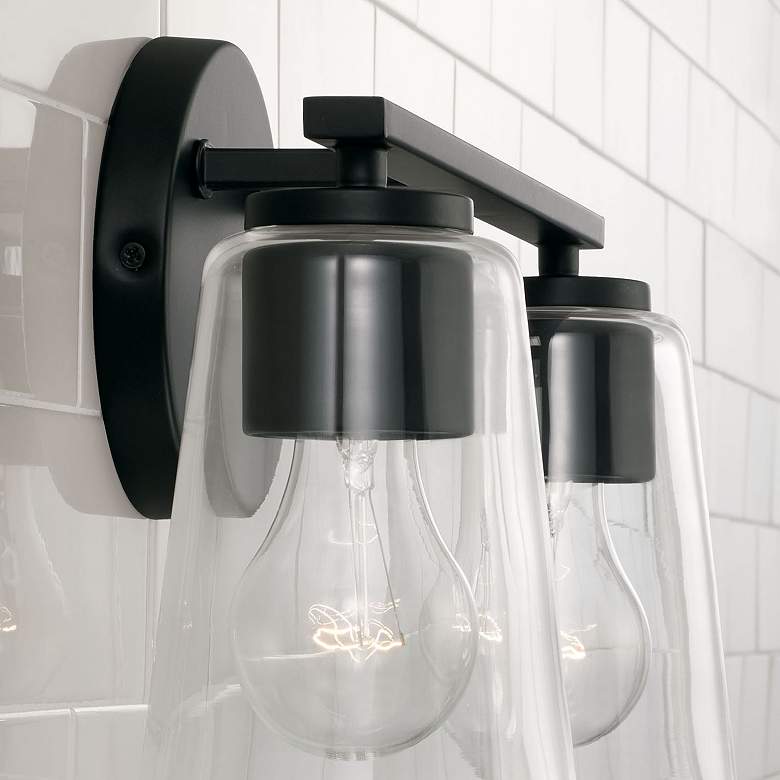 Image 3 HomePlace Lighting Portman 2 Light Vanity Matte Black more views
