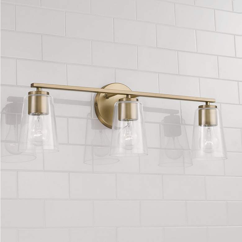 Image 1 HomePlace Lighting Portman 3 Light Vanity Aged Brass