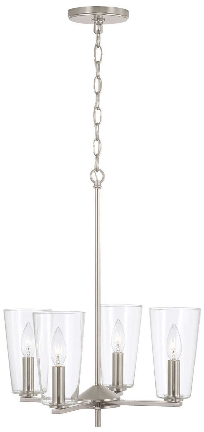 Image 2 HomePlace Lighting Portman 4 Light Pendant 17.5" Brushed Nickel