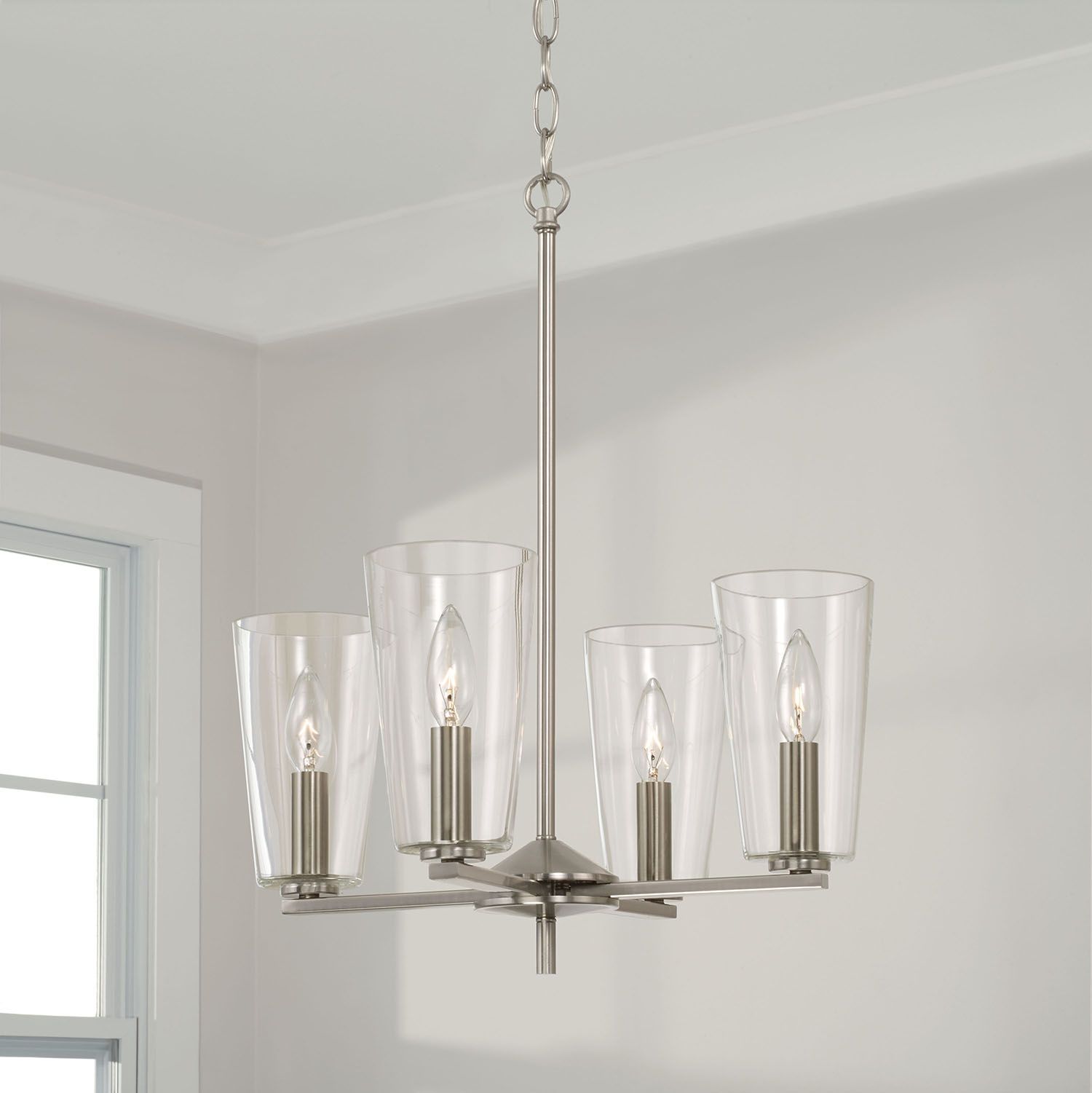 Image 3 HomePlace Lighting Portman 4 Light Pendant 17.5" Brushed Nickel more views