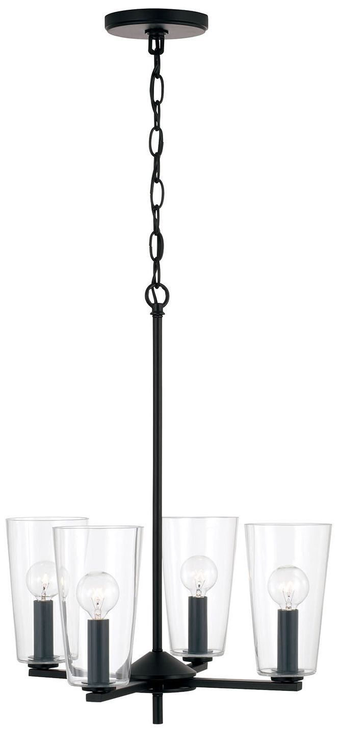 HomePlace Lighting Portman 4 Light Pendant 17.5" Matte Black