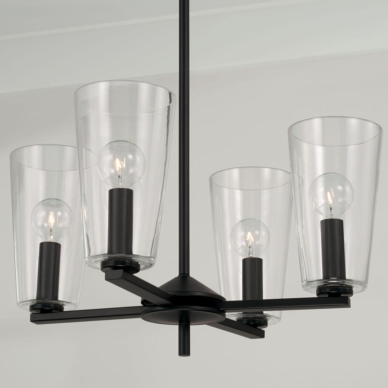 Image 3 HomePlace Lighting Portman 4 Light Pendant 17.5" Matte Black more views