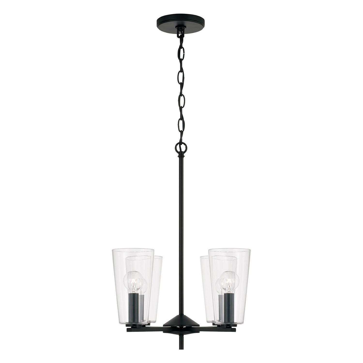 Image 4 HomePlace Lighting Portman 4 Light Pendant 17.5" Matte Black more views