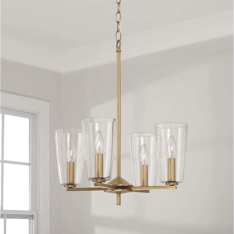 Image 1 HomePlace Lighting Portman 4 Light Pendant Aged Brass